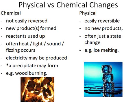 Science online What is the difference between the physical changes and