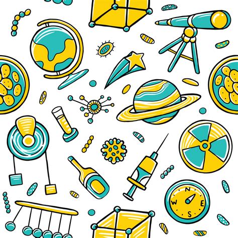 Science seamless pattern in flat design style Vector Image