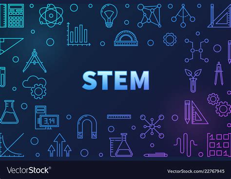 Science technology engineering and math colored Vector Image