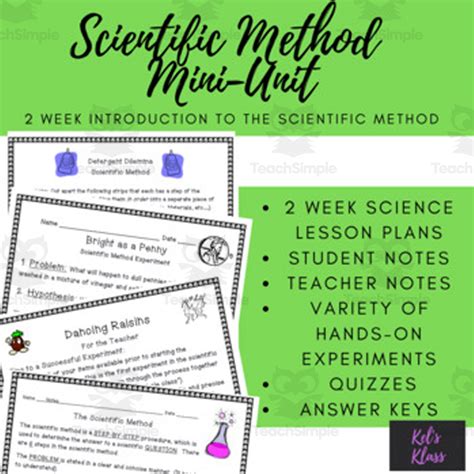 Scientific method unit plan