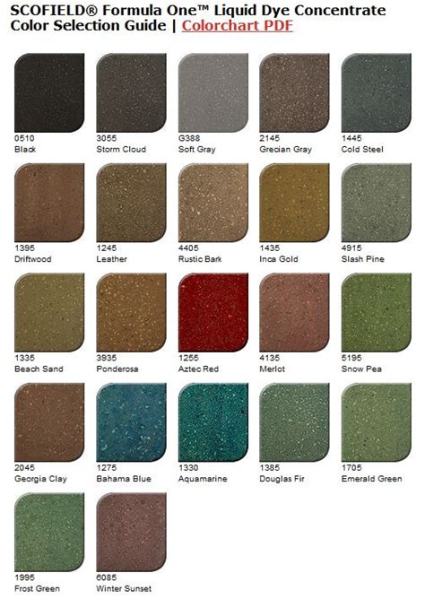 Scofield Systems Color Chart