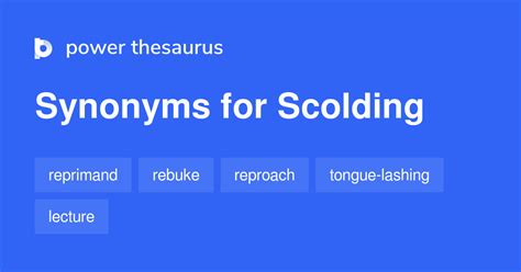 Scolding Synonyms & Antonyms Synonyms.com