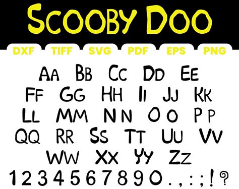 Scooby Doo Font,ttf,eps,png,pdf,dxf,svg Etsy