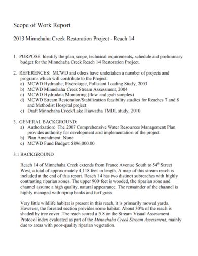 Scope of Work Report