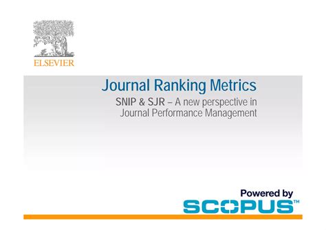 Scopus Journal Metrics SNIP & SJR - SlideShare