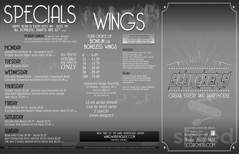 Scorchers menu - Bedford Heights OH 44128 - (216) 332 …