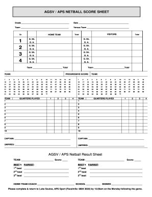 Score Sheet Fill Out And Sign Printable Pdf Template Signnow