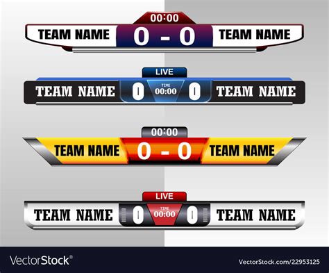 Scoreboard Digital Screen Graphic Template Vector Image