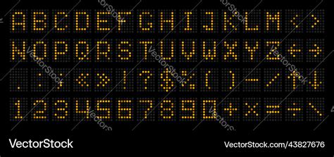 Scoreboard Font, LED Score Board Display Alphabet Stock Vector
