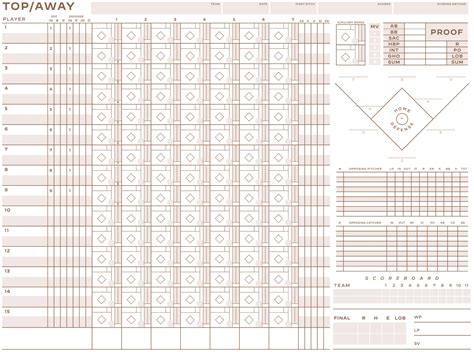 Scorebook Baseball Printable Customize and Print