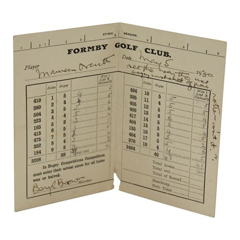 Scorecard - Formby Golf Club