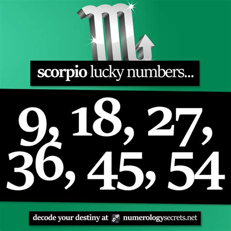 In our list of lucky numbers for Scorpio, the l