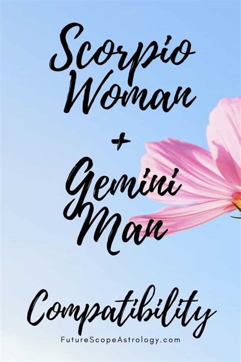 A Gemini man and a Scorpio woman share some crucial components that can actually lead to a happy union. The Duality of the Gemini Male. Men under the sign of Gemini are the quintessential example of a balanced, albeit complex personality. Gemini men can be the life of the party, and an hour later hold an intense, solemn, intelligent .... 