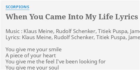 Scorpions - When You Came Into My Life Lyrics Lyrics.com