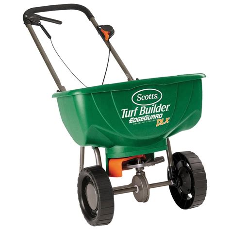 This lawn spreader comes pre-calibrated and ready-to-use, and holds u