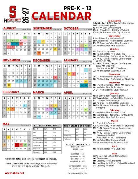 Scottsbluff Public Schools Calendar