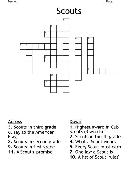 Scout unit crossword clue. The Crossword Solver found 30 answers to "boy scout unit", 6 letters crossword clue. The Crossword Solver finds answers to classic crosswords and cryptic crossword puzzles. Enter the length or pattern for better results. Click the answer to find similar crossword clues . Enter a Crossword Clue. 