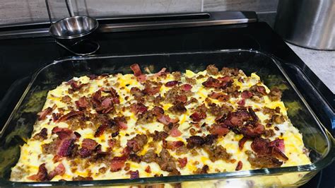 Scrambled Egg Casserole with Sausage and Bacon - FFLL