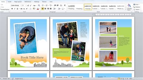 Scrapbook Page Design In Ms Word Book Design Making Tutorial In Ms Word Youtube