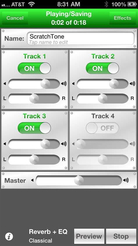 ScratchTones 3 4 for iOS Create Ringtones Songs Using 4 Track Recorder Appcraver
