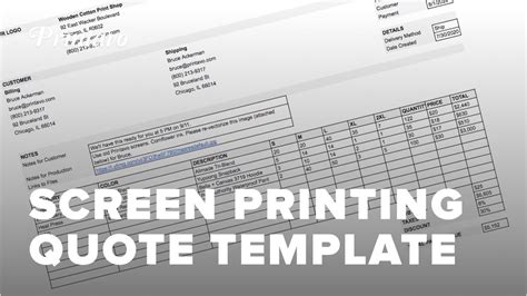 Screen Printing Quote Template How to Make a Screen Printing Quote