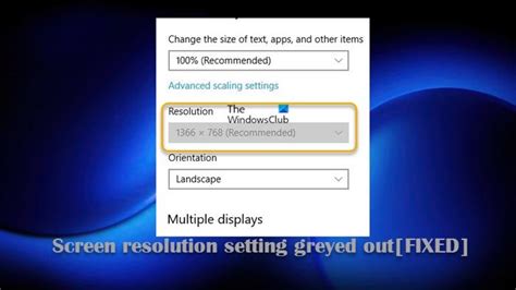 Screen Resolution Setting Greyed Out In Windows 11 10