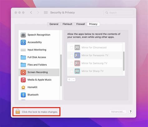 Screen recording not in system preferences.  The system offers both rectangular ...
