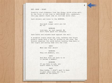 Screen write. Standard Screenplay Format: 12-point Courier Font. 1.5 inch left margin. 1-inch right margin (between 0.5 inches and 1.25 inches), ragged. 1 inch top and bottom margins. Around 55 lines per page regardless of paper size. This excludes the page number and spaces after it. 