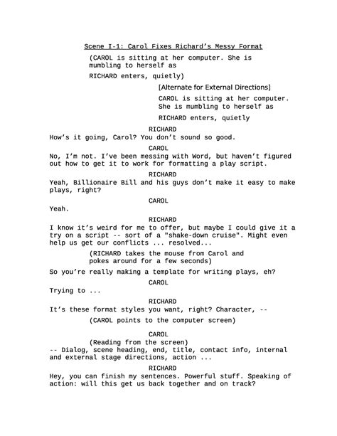 Screenplay Format Template Screenplay format, Screenplay writing