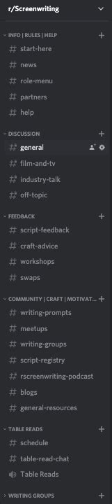 Screenwriting discord.  Here you can find resources, tutorials, and Officia...