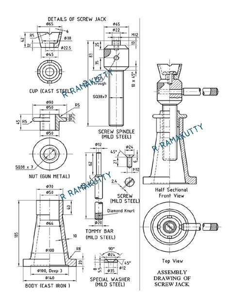 Screw jack assembly drawing ppt.  This document describes the design of a screw jack.  Ahmed...