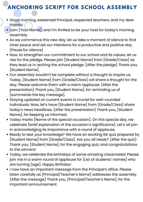 Script For School