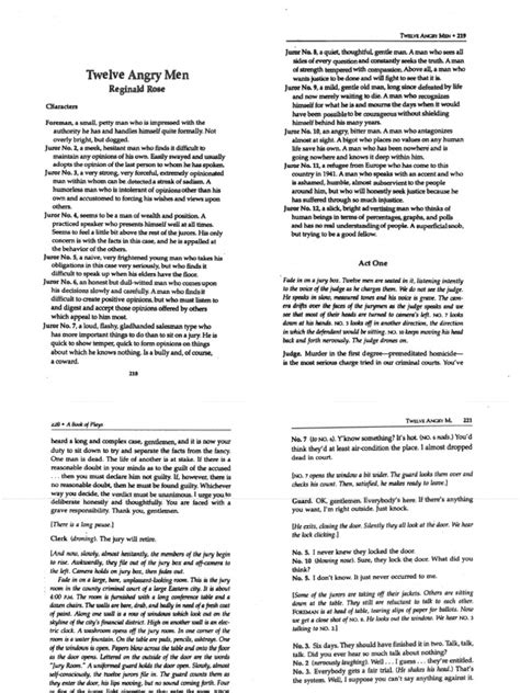 Script Of 12 Angry Men