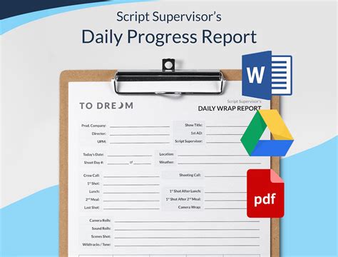 Script Supervisor Daily Progress Report SetHero