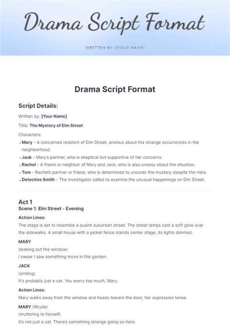 Script for drama performance