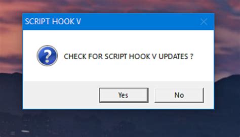 Script hook v update. Download the Script Hook V. Make sure it is not the Script Hook V old version. Open the downloaded .zip file using WinRAR or any other compatible software. Select the bin folder. Locate the GTA V game directory by typing any of the pathways below into the Search Box of your PC File Explorer: C:\Program Files (x86)\Steam\steamapps\common\Grand ... 