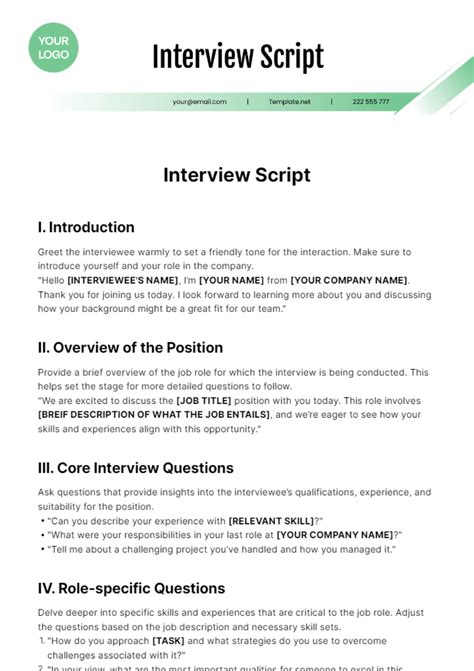 Script interview script