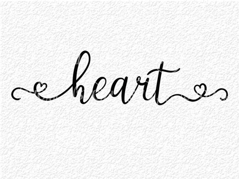 Script letters SVG Script font with heart svg Handwritten Etsy