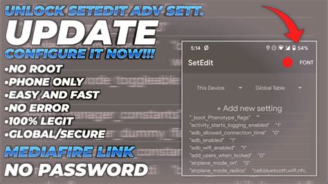 Script unlock setedit.  Jul 10, 2022 · Hello, There are some settings tweaks for NON-ROOT users...