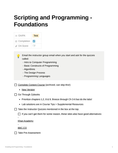 Scripting-and-Programming-Foundations Lerntipps