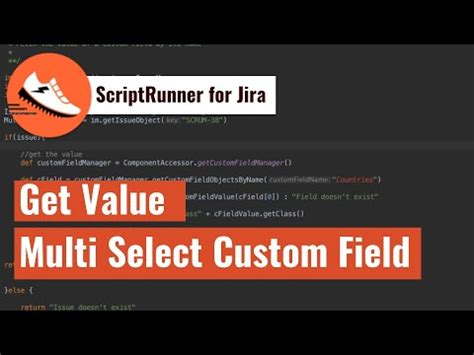 Scriptrunner get custom field value by name.  From Scriptrunner documentatio...