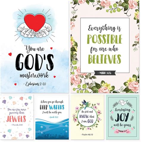 Scripture Cards Set of 48 Boxed Bible Verse Blank Note