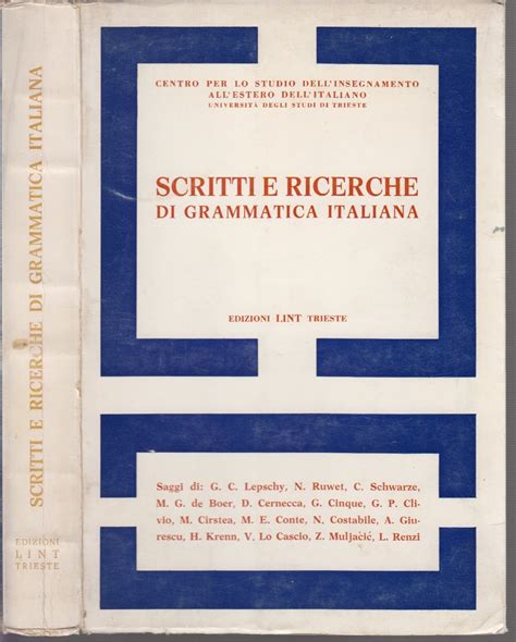 Scritti e ricerche di grammatica italiana. - John deere e35 edger manuale utente.