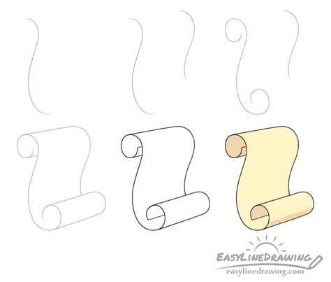 Scroll Drawing How To Draw A Scroll Step By Step