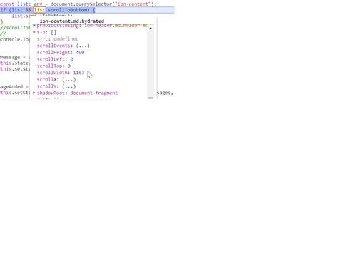 Scrolltobottom ionic 4.  Oct 20, 2020 · Hi The method this.  Feb 17, 2026 · Learn how to u...