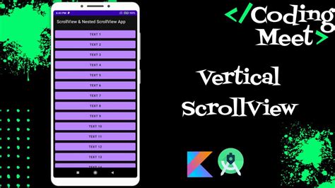 Scrollview in android kotlin. xml Add the ScrollView and Sep 10, 2018 · The ScrollView its...