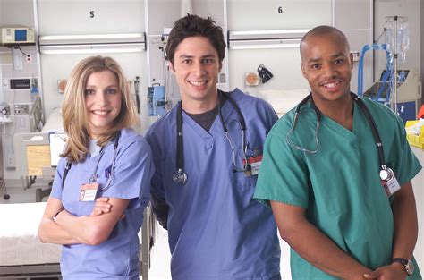 By. Rachel Yang. Updated on March 1, 2023 09:55AM EST. Since its debut in 2001, Scrubs set a new standard for ensemble comedy. Anchored by Zach Braff as medical student J.D., and supported by a ....