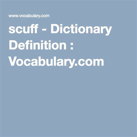 Scuff definition and meaning Collins English Dictionary