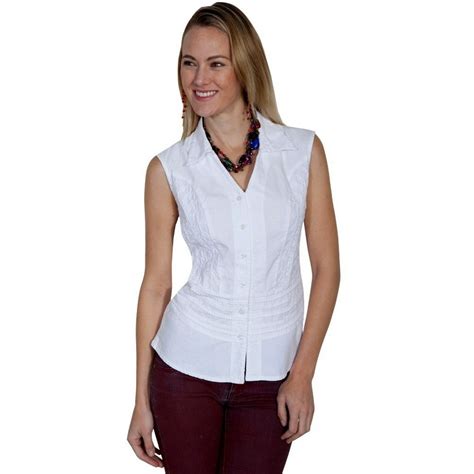 Scully Western Shirt Womens Cantina Sleeveless Button PSL-184