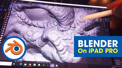Sculpting in Blender on an iPad Pro with Apple Pencil, using Easy